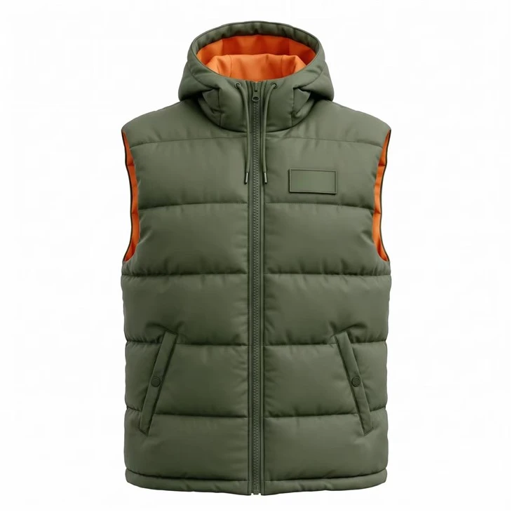 Ανδρικό φανελάκι Military Green Puffy Hooded