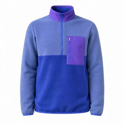 Color‑Block 1/4 Zip Recycled Micro Polar Fleece Pullover
