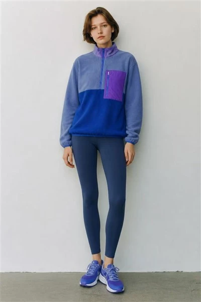Color‑Block 1/4 Zip Recycled Micro Polar Fleece Pullover high quality