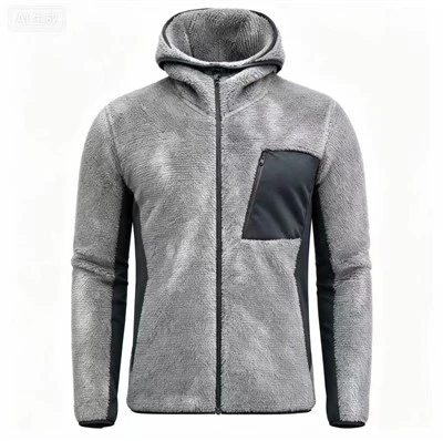 Men's Two‑Tone High‑Pile Outdoor Hooded Jacket factory